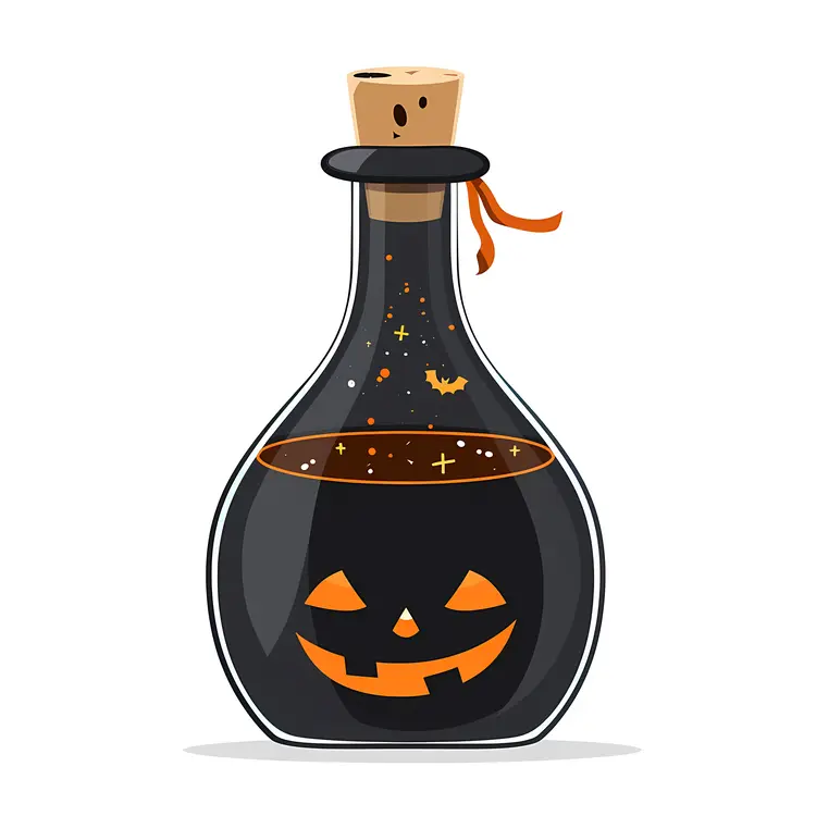 Black Pumpkin Potion Bottle for Halloween
