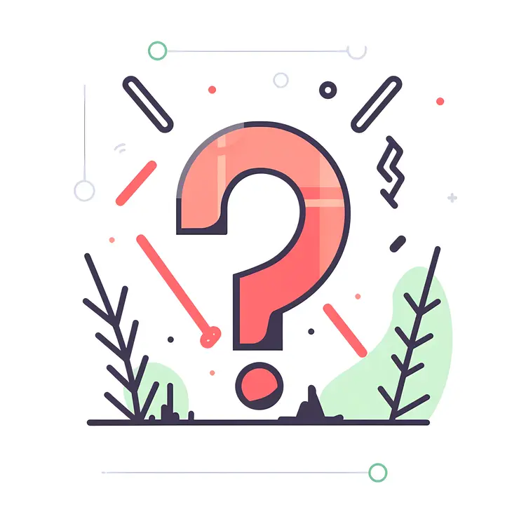 Red Question Mark with Green Leaves