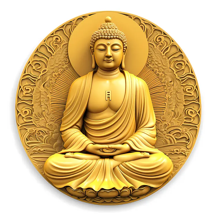 Golden Buddha Statue with Intricate Design