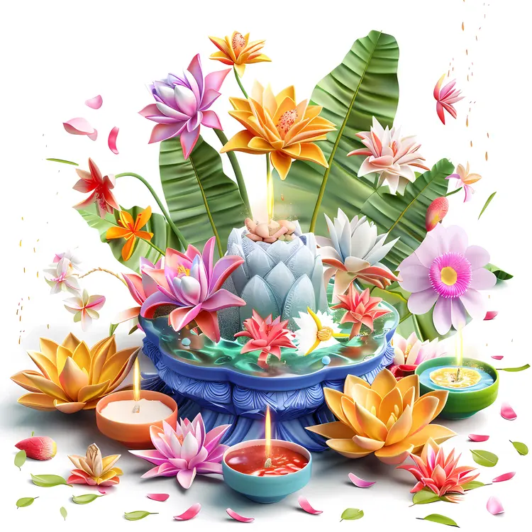 Lotus Flowers with Candles
