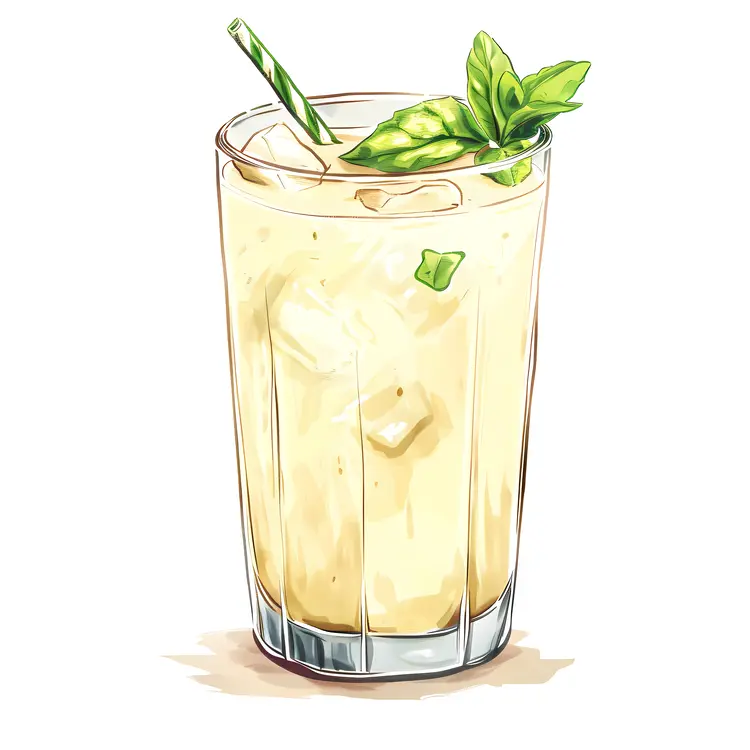 Creamy Iced Drink with Mint
