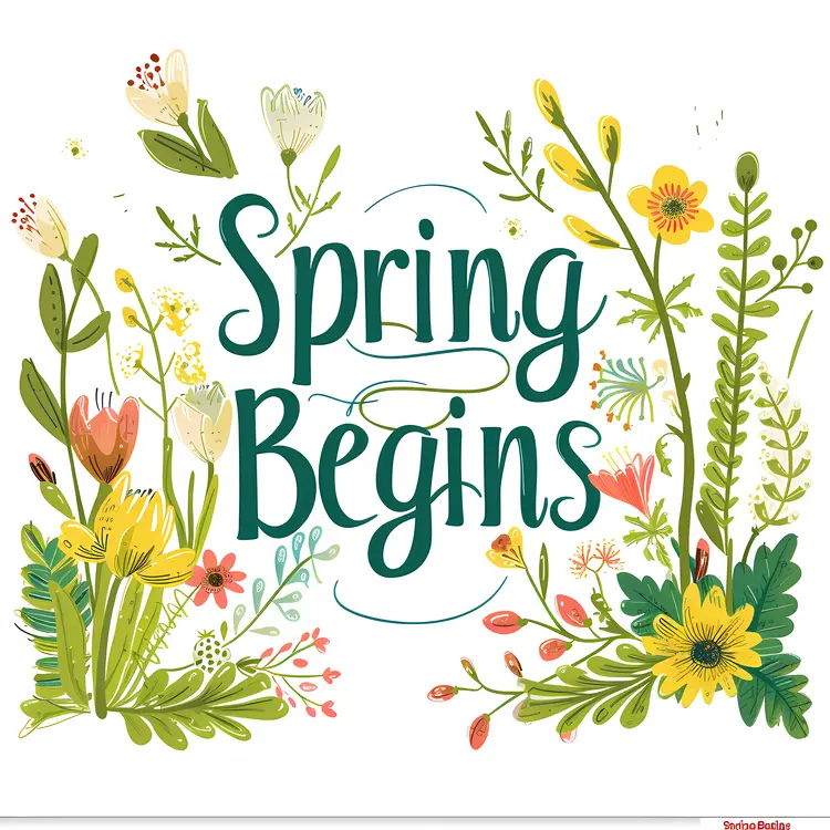Spring Begins with Blooming Flowers