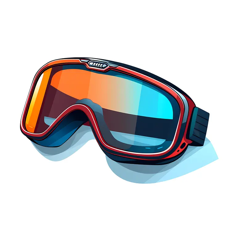 Simple Ski Goggles with Blue and Orange Tint