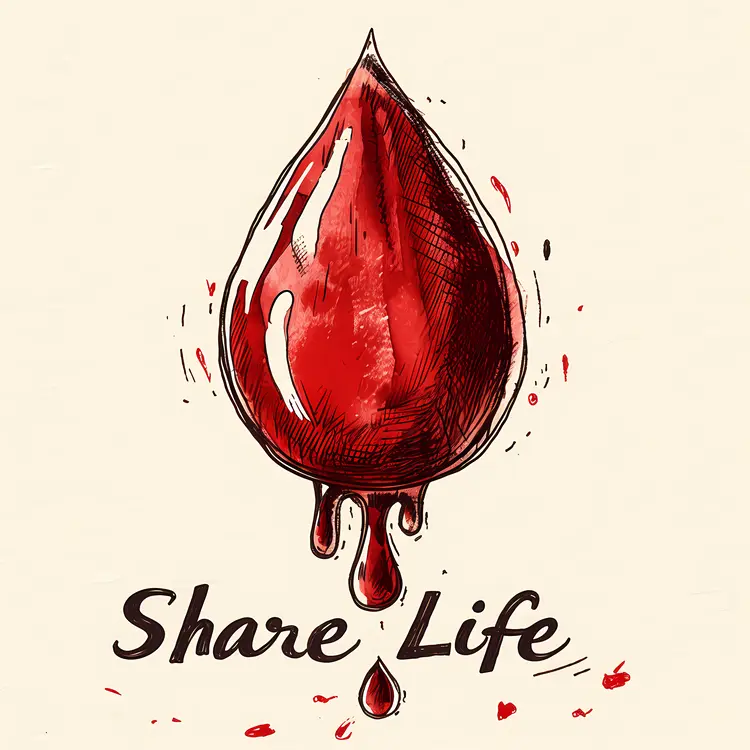 Share Life Blood Drop Illustration