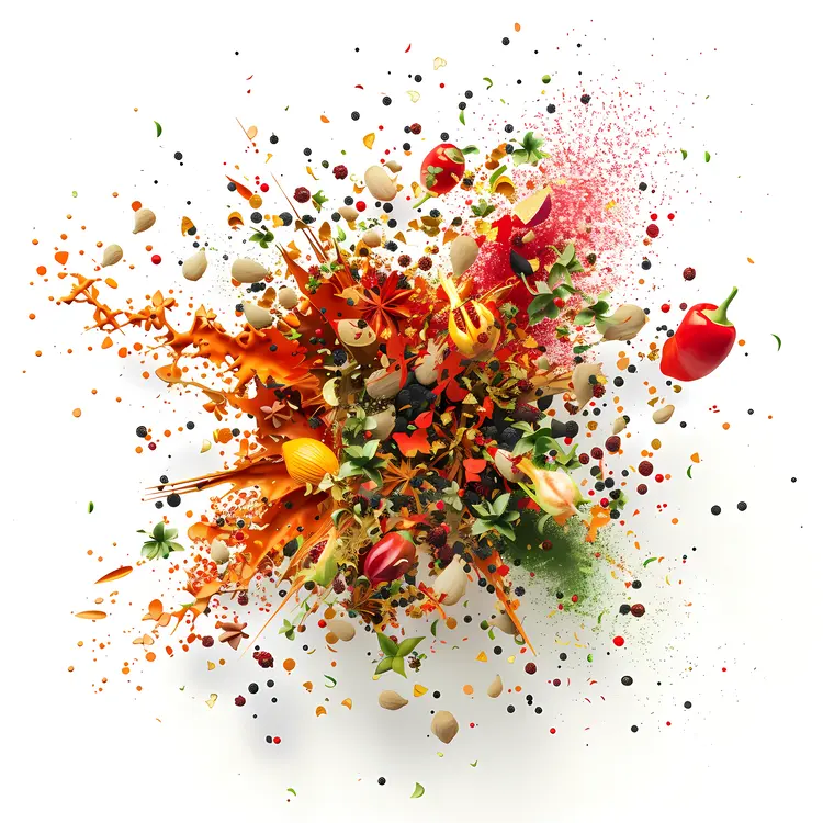 Colorful Spice Explosion for Culinary Art