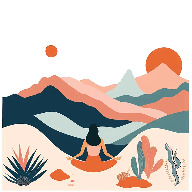 Meditation in Colorful Landscape