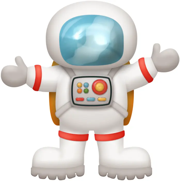 Cute Astronaut in White Spacesuit