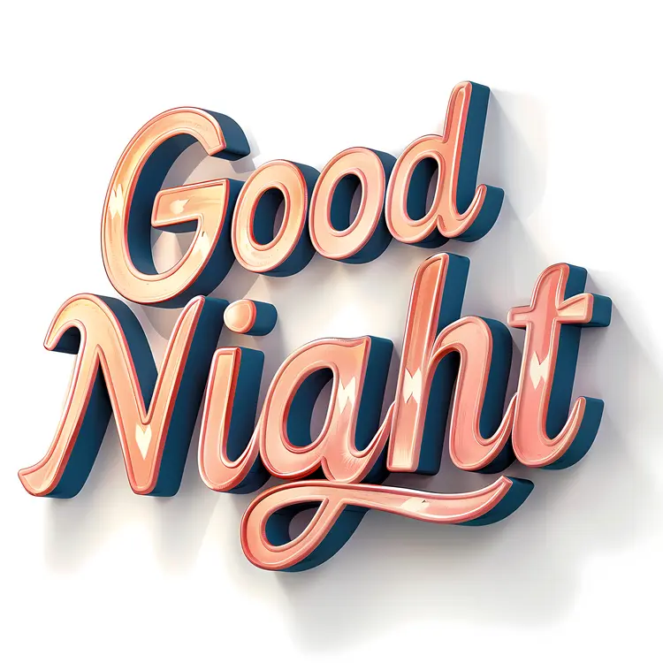 Good Night Text with Stars and Moon