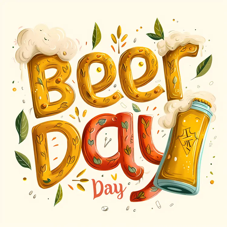 Beer Glass with Leaves