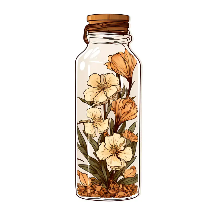 Orange Flowers in a Glass Jar