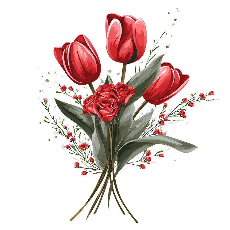 Elegant Red Tulip Bouquet