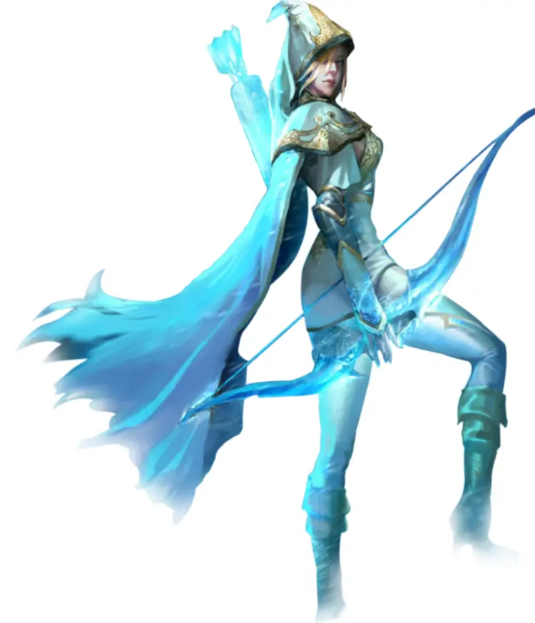 Blue Hooded Archer with Bow