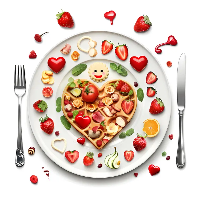 Heart-shaped Healthy Food Plate