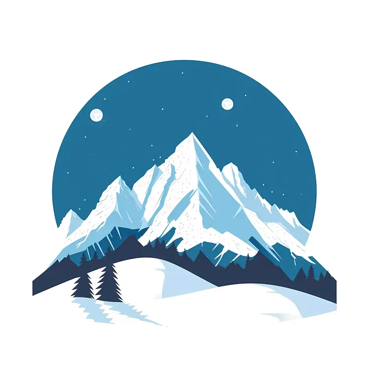 Snowy Mountain under Night Sky
