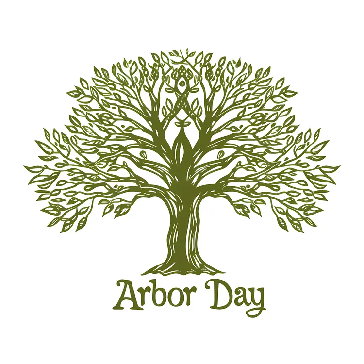 Arbor Day Celebration Tree Illustration