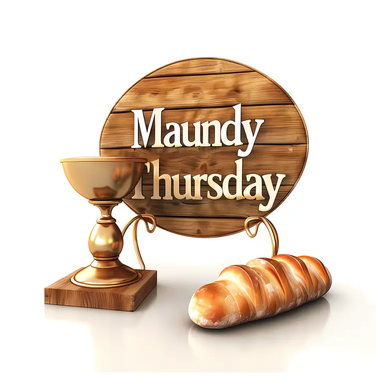 Maundy Thursday Bread and Chalice 3D Illustration