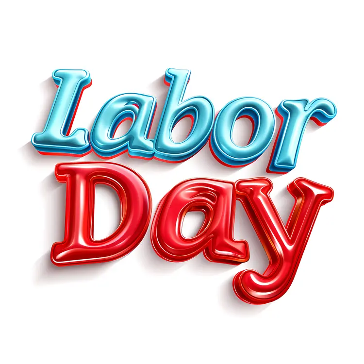 Labor Day 3D Text Design