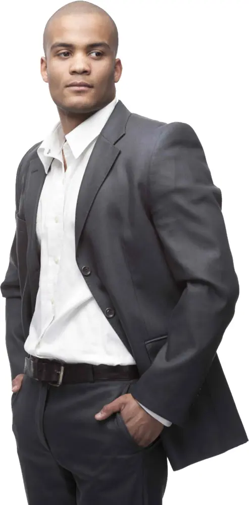 Serious Businessman in Gray Suit