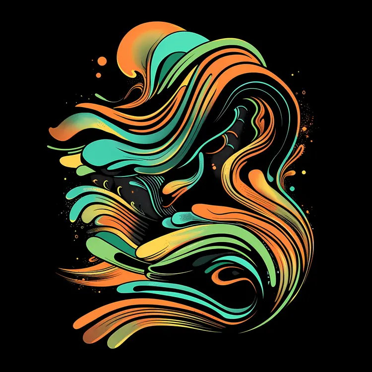 Colorful Abstract Art with Swirls