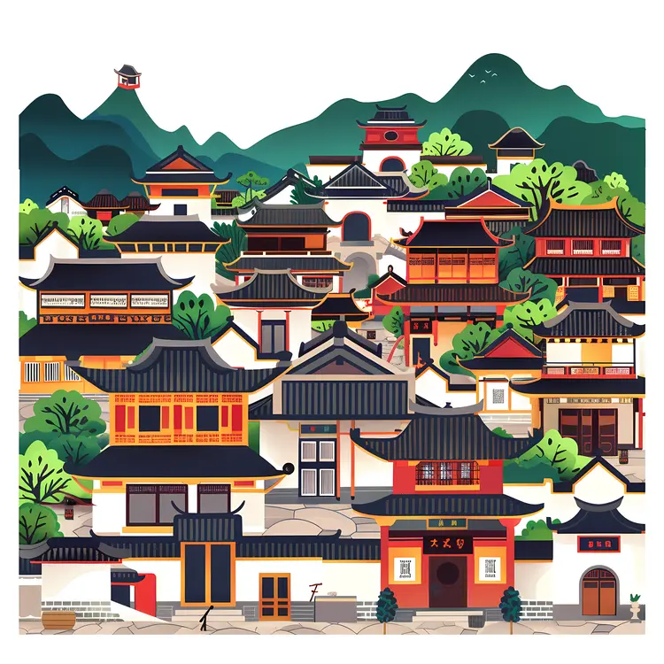 Traditional Village with Scenic View