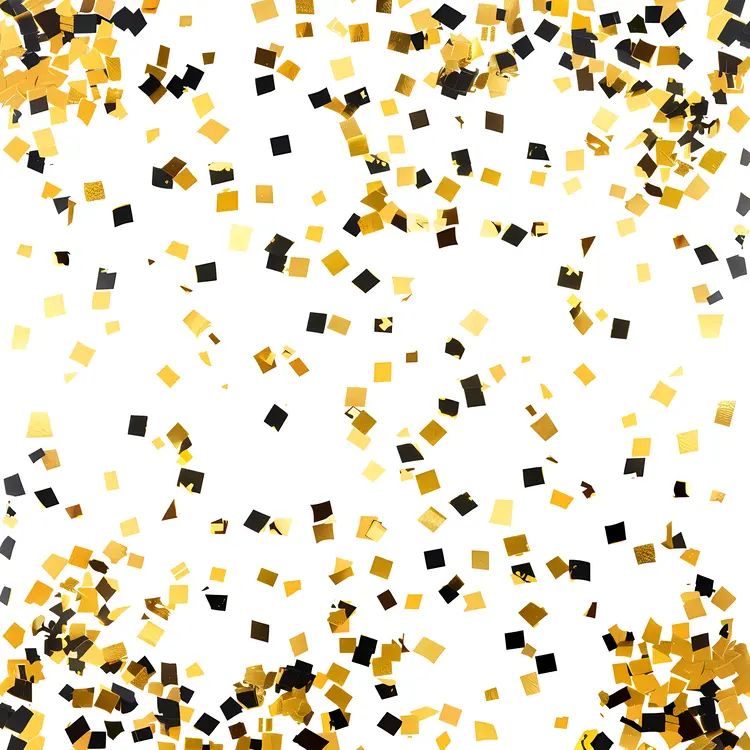 Gold and Black Confetti Background