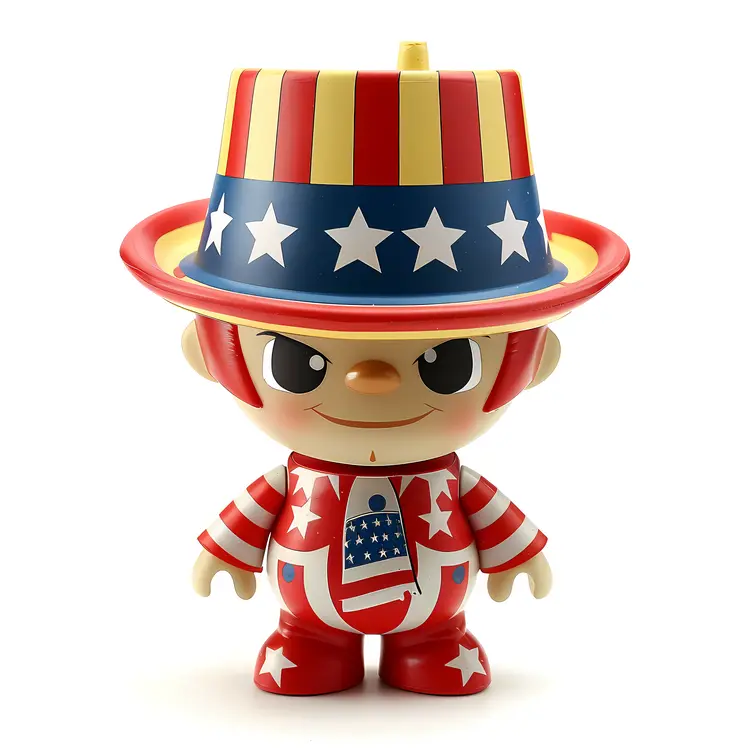 Patriotic Figure with Stars and Stripes