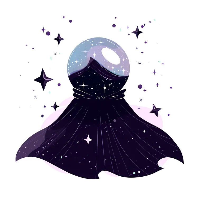 Mystical Crystal Ball with Stars
