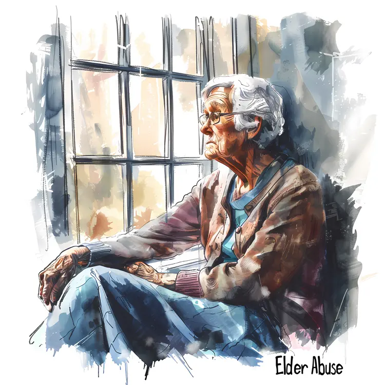 Old Woman by Window Portrait