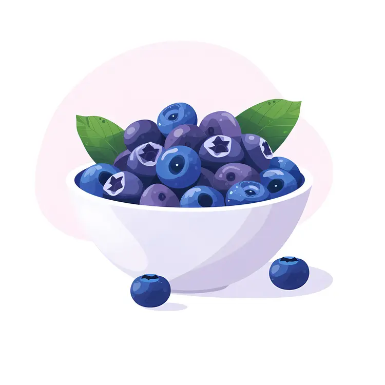 Fresh Blueberries in a White Bowl