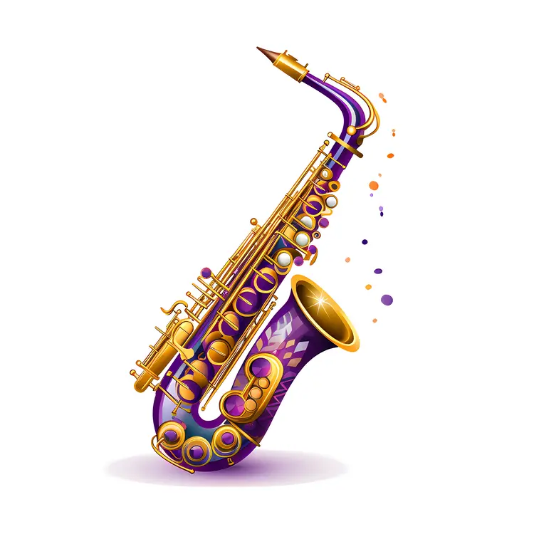 Purple and Gold Decorative Saxophone