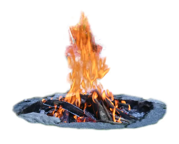 Campfire with Burning Logs