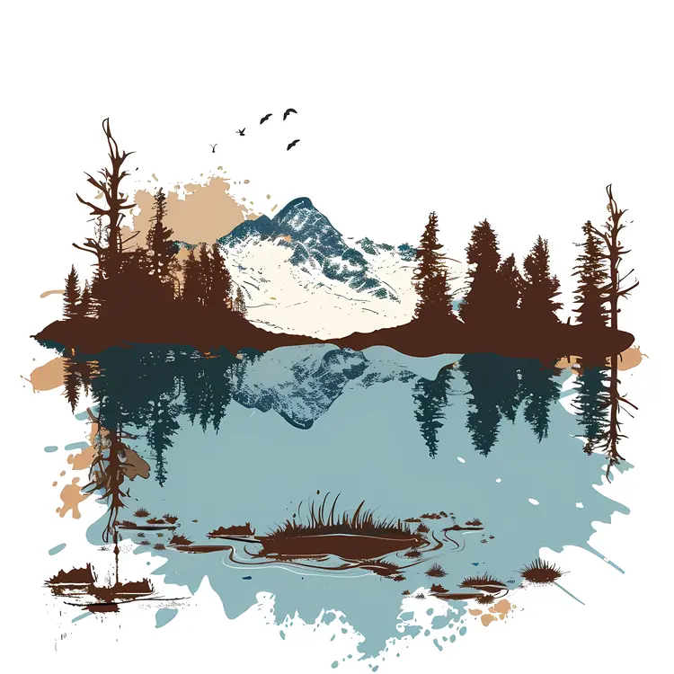 Mountain and Lake Landscape