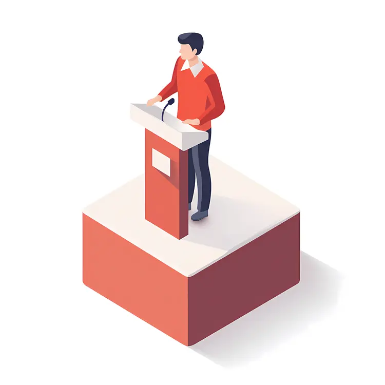 Man at Podium Giving a Speech