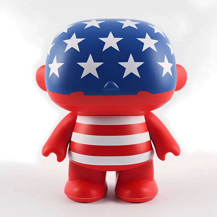 Patriotic Figure with Stars and Stripes
