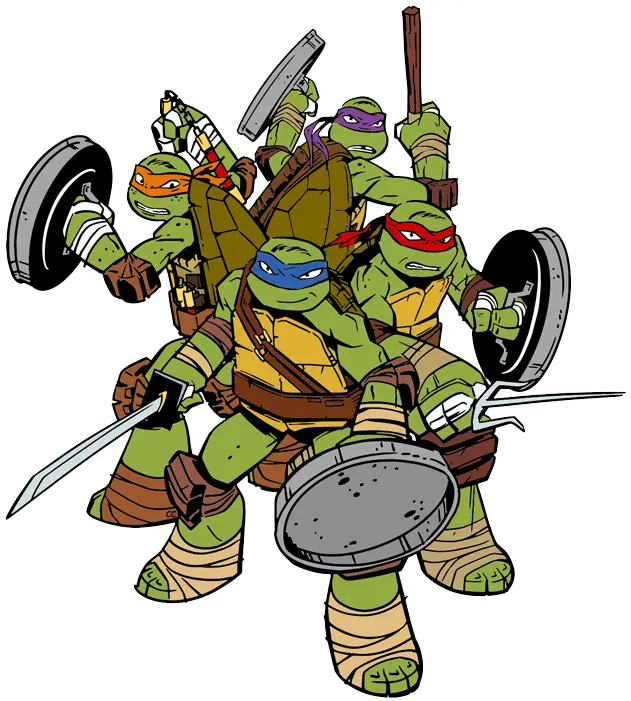 Green Cartoon Characters with Weapons
