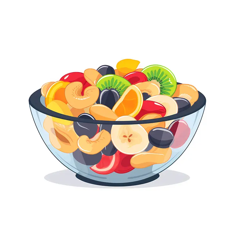 Colorful Fruit Bowl Illustration