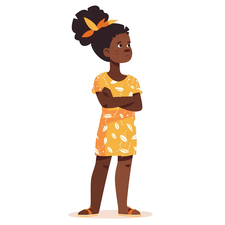 Girl in Yellow Dress with Arms Crossed