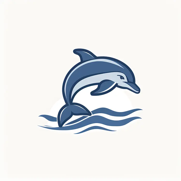 Dolphin in Waves Illustration