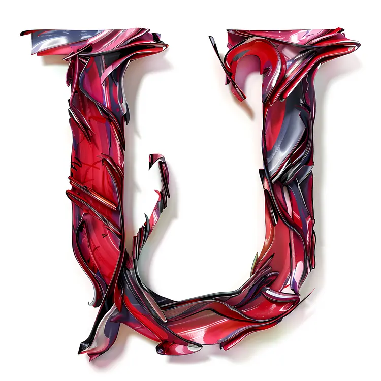 Red Abstract Letter U