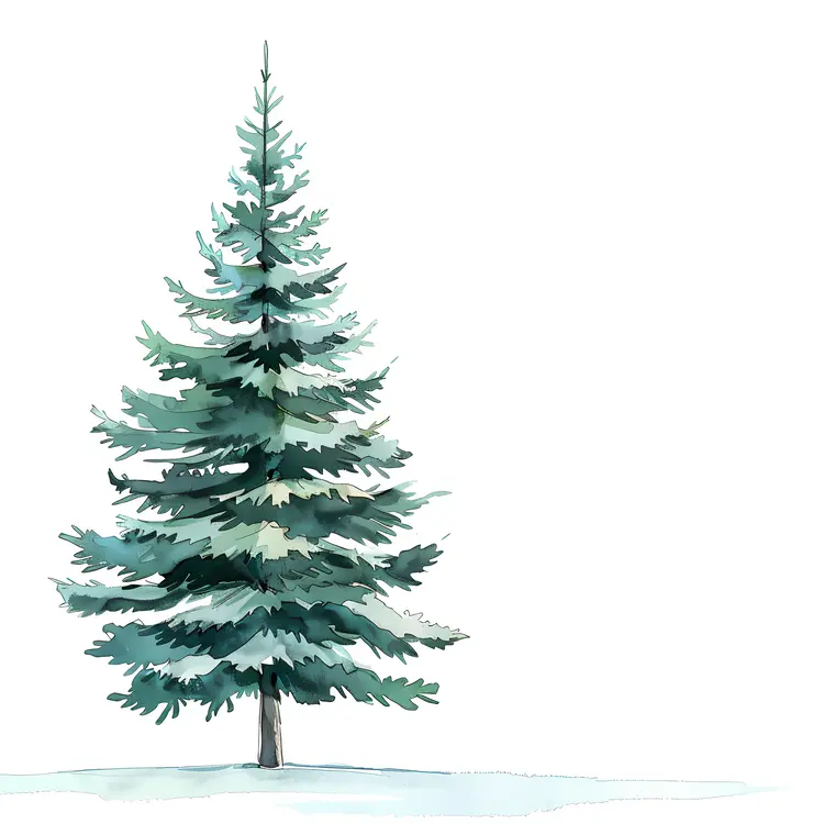 Watercolor Pine Tree