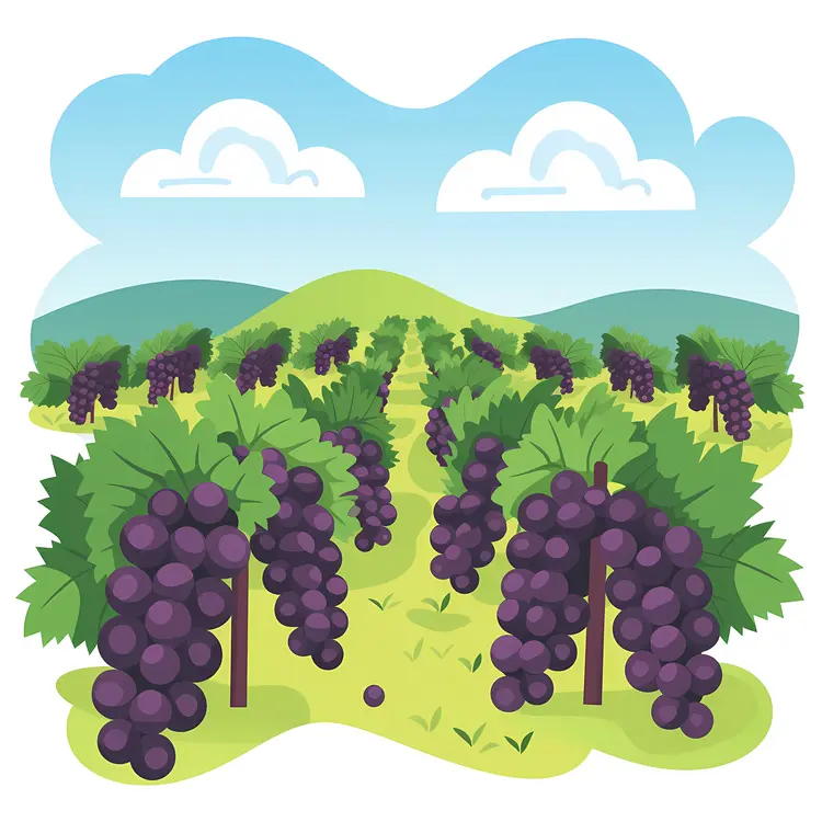 Vineyard with Ripe Grapes