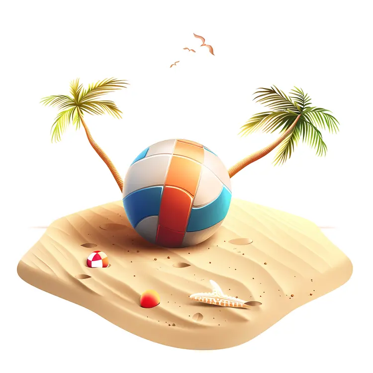 Beach Volleyball on Sand