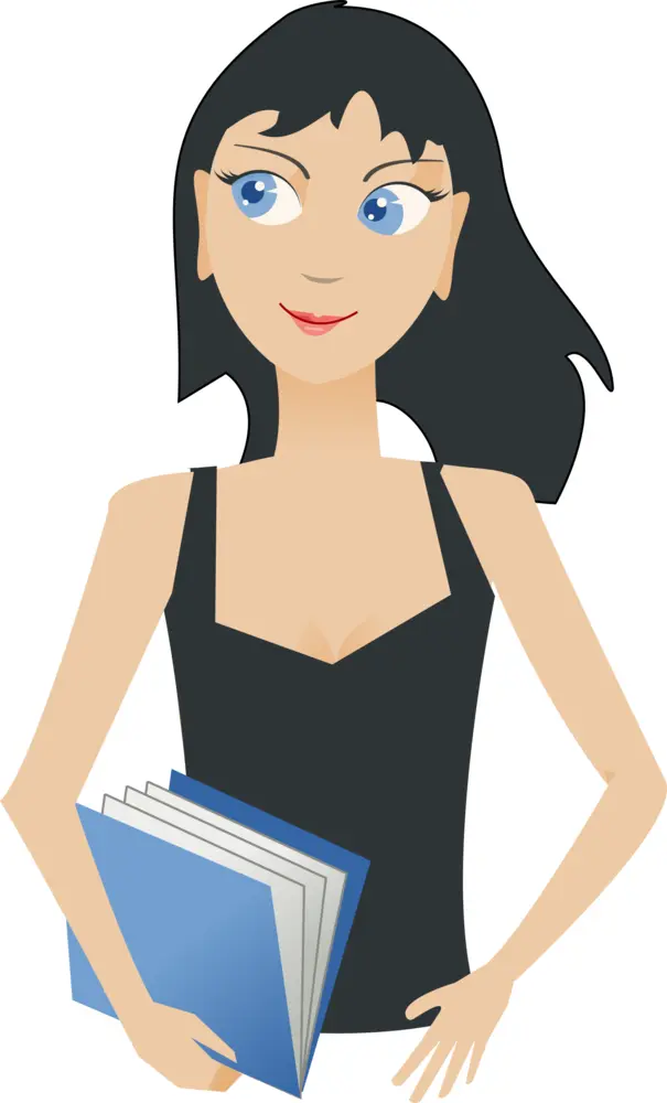 Woman Holding Books in Black Dress