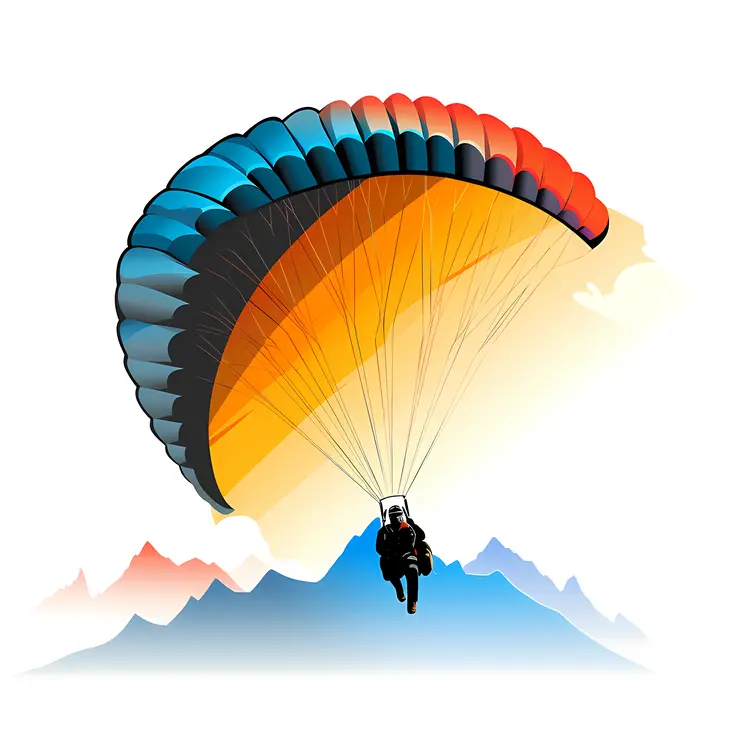 Paraglider Over Mountains