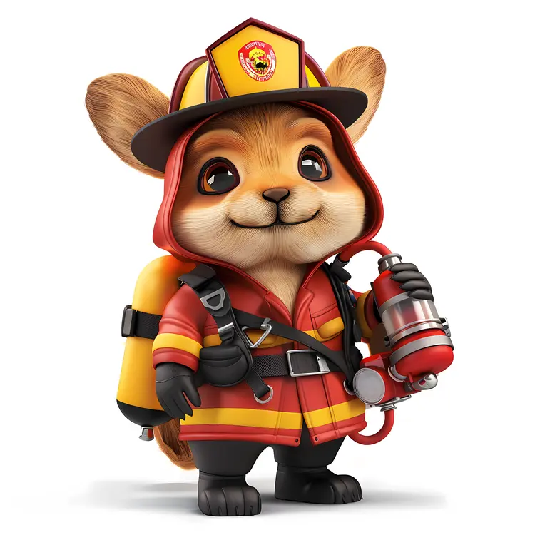 Cute Firefighter Dog Cartoon