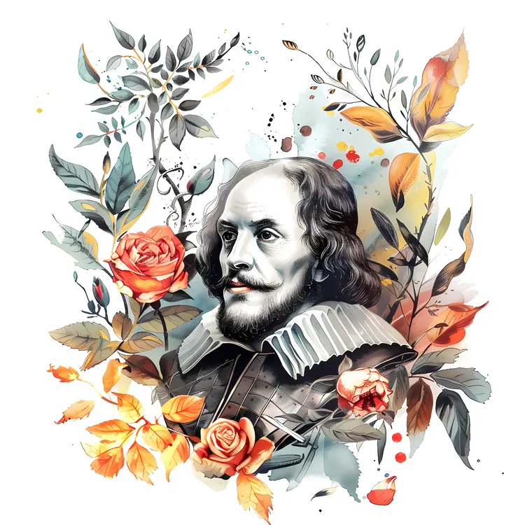 Floral Portrait with Leaves