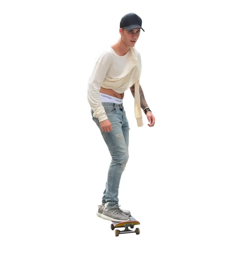 Casual Skateboarder with Cap