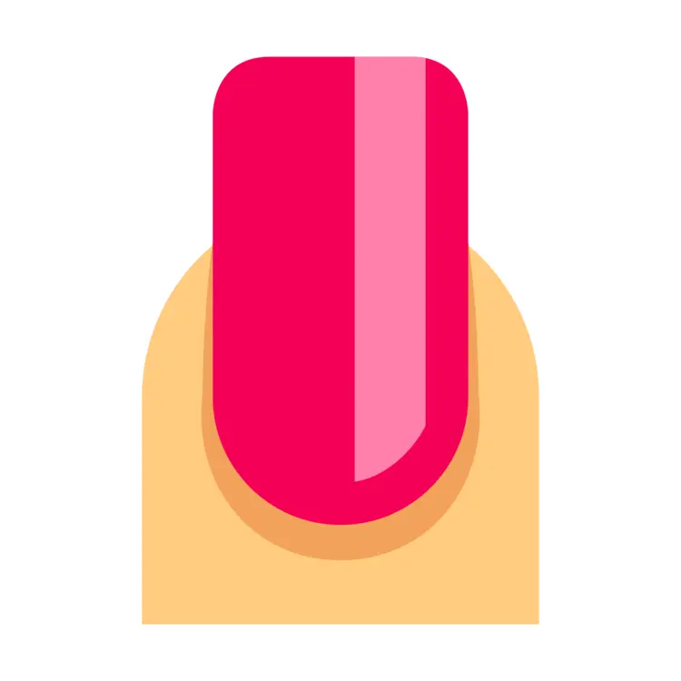 Red Nail Polish on Finger