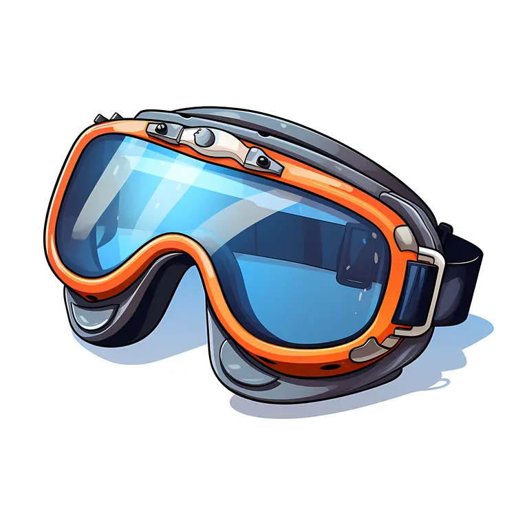 Orange Ski Goggles for Winter Sports
