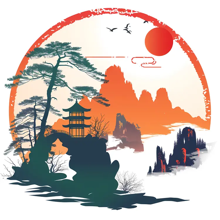 Sunset Mountain Landscape